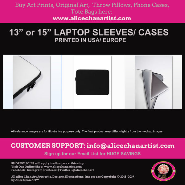 Pink Peonies in Gold, Designer Chinese Floral Art Print 13"/ 15" Laptop Sleeve - alicechanart