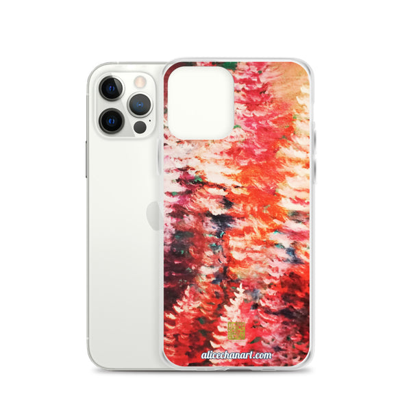 Pine Trees Art iPhone Case, Pink Pines Seattle Landscape Designer Art Phone Case-Made in USA/EU