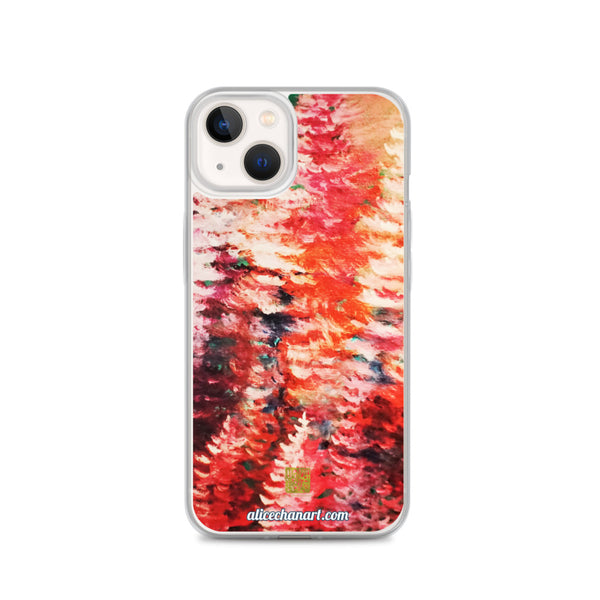 Pine Trees Art iPhone Case, Pink Pines Seattle Landscape Designer Art Phone Case-Made in USA/EU