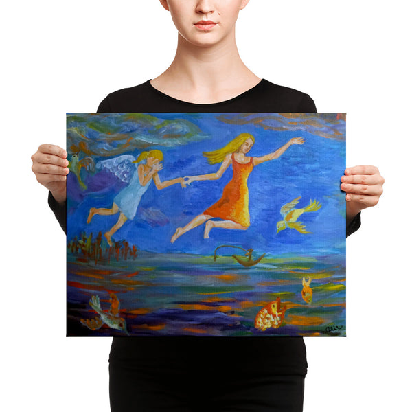 Angels From Heaven, 2002, Canvas Art Print, Surreal Fine Art, Ocean Abstract Art, Made in USA - alicechanart