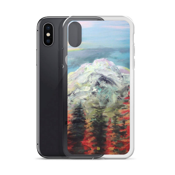 "Mount Rainier in Blue Sky", Landscape Mountain, iPhone Case, Made in USA - alicechanart