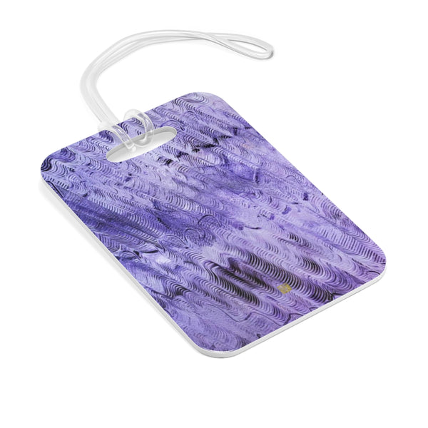 "Purple Mystery" Abstract Wavy Pattern, Glossy Lightweight Plastic Bag Tag, Made in USA - alicechanart