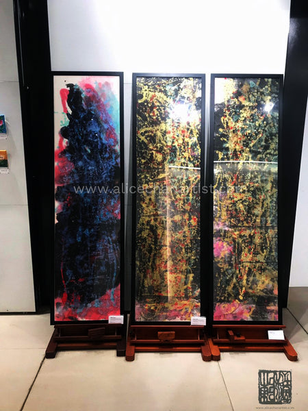 Set of 3 Original Chinese Ink Paintings- "The Orchestra Of Life", 54.5cmX187cm - alicechanart