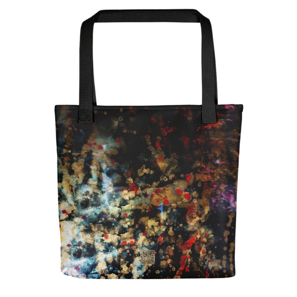 Orchestra of Life 1 of 3 , Abstract Contemporary Chinese Ink Art, 15"x15" Tote Bag, Made in USA - alicechanart
