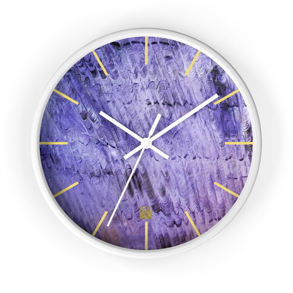 Purple Mystery Pattern, 10 inch Dia. Abstract Art Unique Wall Clock - Made in USA - alicechanart