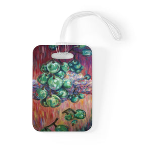 "Falling Green Grapes From The Red Hot Sky", Glossy Lightweight Plastic Bag Tag, Made in USA - alicechanart