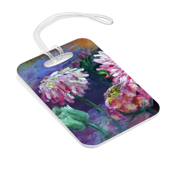 "Pink Daisies Floating on the Lake", 2015, Glossy Lightweight Plastic Bag Tag, Made in USA - alicechanart
