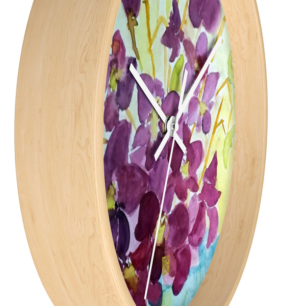 Purple Orchids Curious Exotic Orchid Floral Designer 10 inch Wall Clock - Made in USA - alicechanart