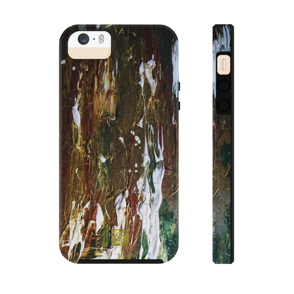 Green Waves Art iPhone Case, Case Mate Tough Samsung or Phone Cases-Made in USA