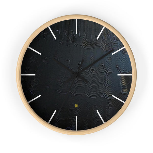 Black Mystery Modern Minimalist Abstract Art 10 inch Wall Clock- Made in USA - alicechanart