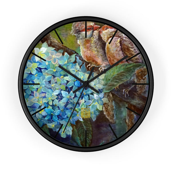Morning Chirping Bird Fine Art, 10" Dia. Wall Clock, Made in USA - alicechanart