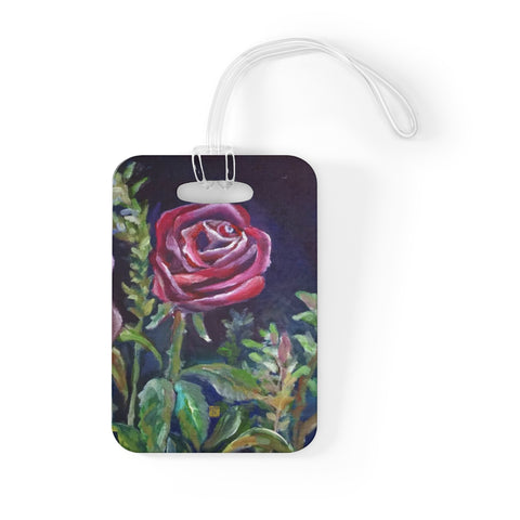 Vampire Roses Floral Red Rose Art, Glossy Lightweight Plastic Bag Tag, Made in USA - alicechanart