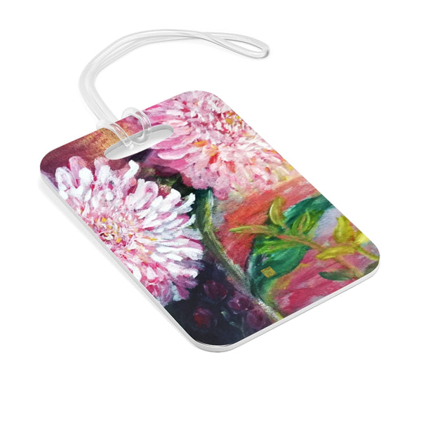 Pink Flowers Floating on the Lake, Glossy Lightweight Plastic Bag Tag, Made in USA - alicechanart