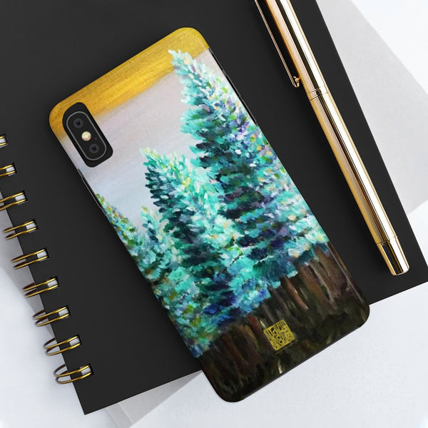 Green Pines Art iPhone Case, Case Mate Tough Samsung or Phone Cases-Made in USA