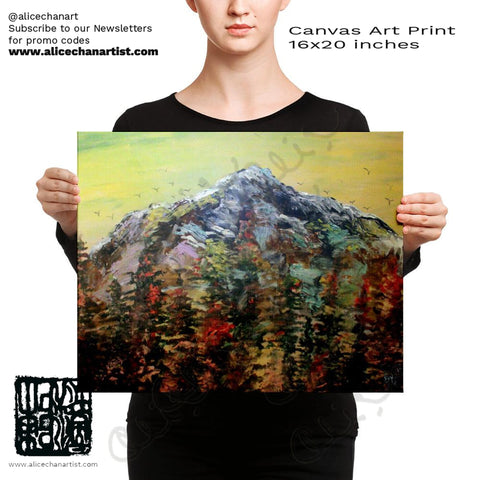 Mount Rainier Pacific Northwest PNW Cascades Canvas Art Print - Made in USA - alicechanart