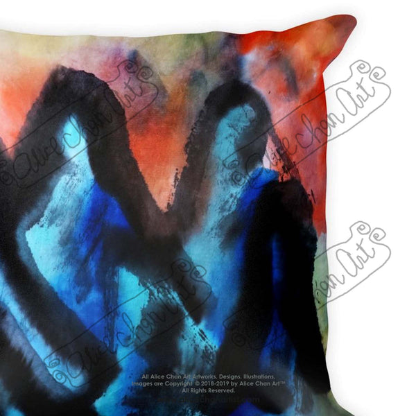 Blue Mountain Machine Washable Pillow 18"x18"/ 20"x12", Made in USA - alicechanart