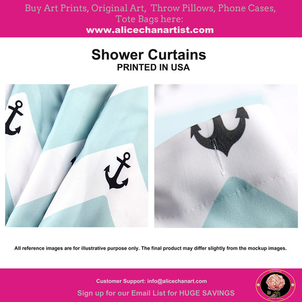 Contemporary Art Shower Curtains, Modern Chinese Polyester Bathroom Curtains-Printed in USA
