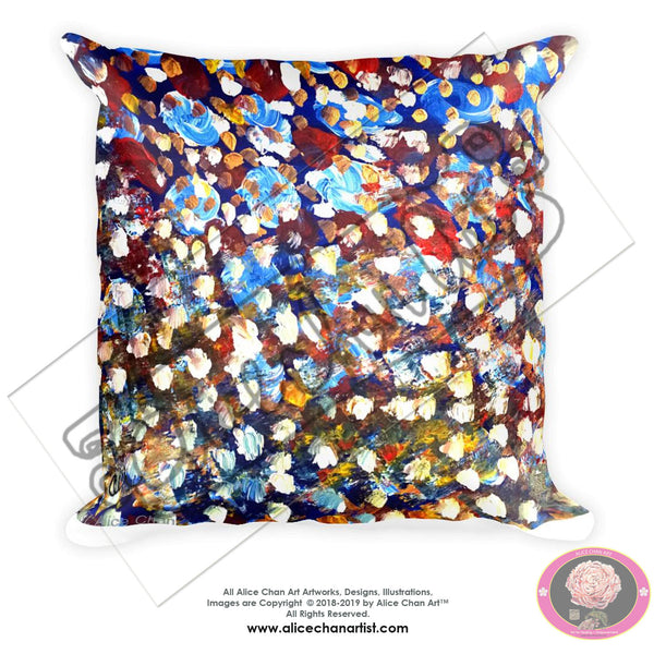 "Matrix Galaxy Dotted Painting", Abstract Dots Basic Modern Fine Art Pillow, Made in USA - alicechanart