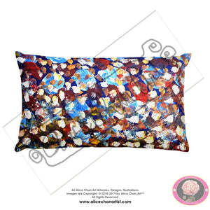 "Matrix Galaxy Dotted Painting", Abstract Dots Basic Modern Fine Art Pillow, Made in USA - alicechanart