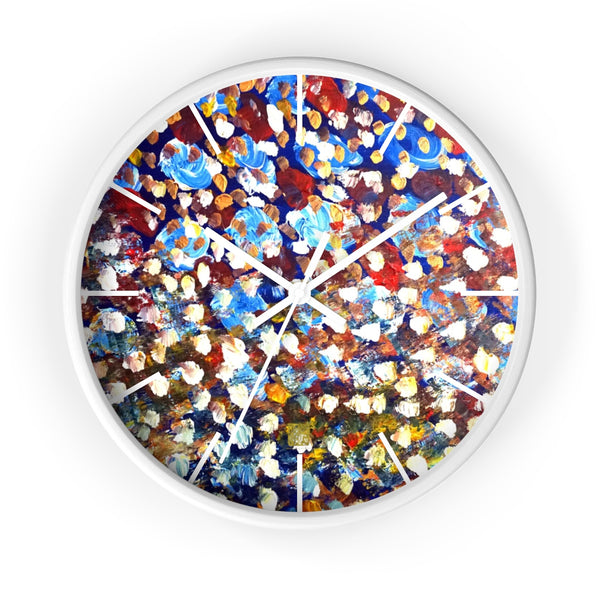 "Raindrops 1/3", 10 inch Abstract Dots Designer Wall Clock - Made in USA - alicechanart