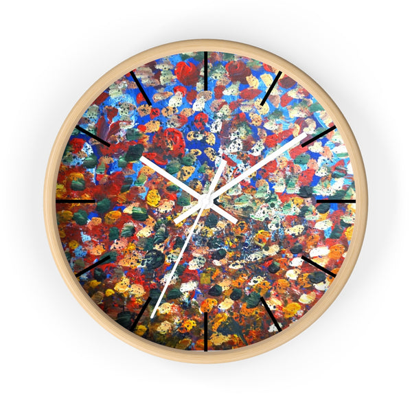 Raindrops 2/3 Designer Abstract Artistic Dotted  10 inch Wall Clock - Made in USA - alicechanart