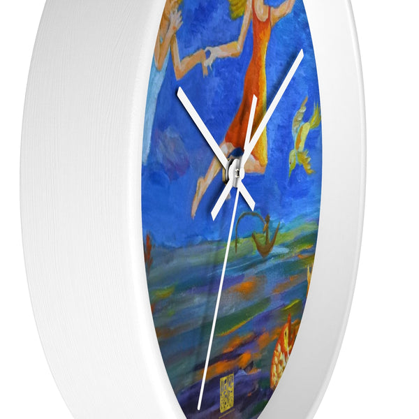 Angels From Heaven, Designer 10 inch Designer Modern Wall Clock, Made in USA - alicechanart