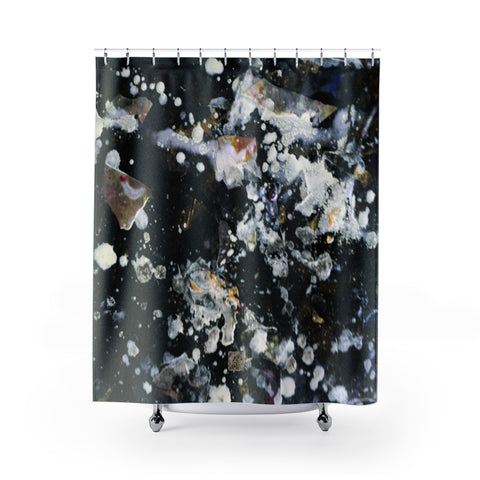 Grey Abstract Shower Curtains, Silver Galaxy Shower Curtains, Abstract Chinese Art Shower Curtains, Galaxy Art Shower Curtains, Galaxy Chinese Art Shower Curtains, Contemporary Art Shower Curtains, Abstract Art Shower Curtains, Modern Chinese Polyester 71" x 74" Bathroom Curtains-Printed in USA, Long Hookless Shower Curtains, Abstract Shower Curtains For Almost Any Popular Bathroom Decor, Modern Shower Curtains, Watercolor Shower Curtains
