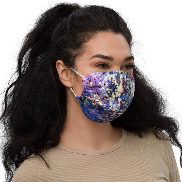 Purple Chinese Ink Face Mask, Contemporary Modern Art Adult Face Covers-Made in USA/EU/MX