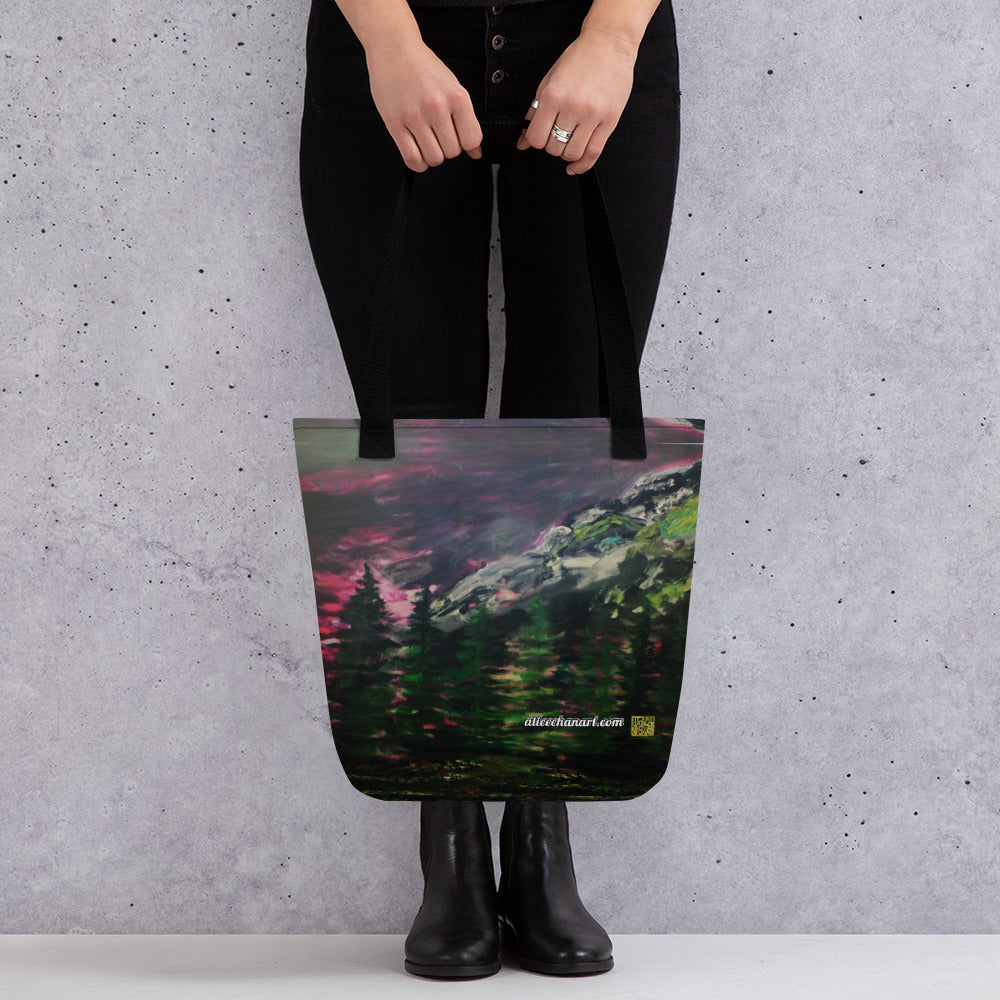 Purple Mt Rainier Tote Bag -  Made in USA/EU