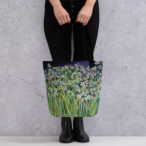 Purple Narcissus Floral Tote Bag- Made in USA/EU