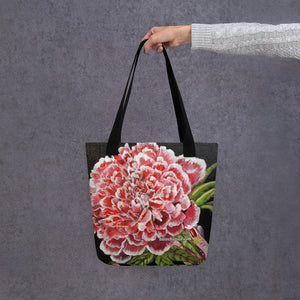 Red Peonies Floral Tote Bag - Made in USA/EU