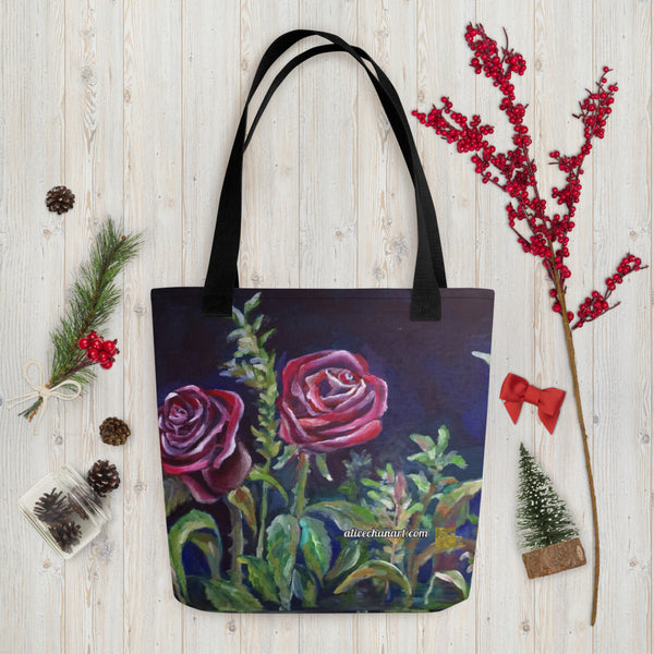 Vampire Roses Floral Tote Bag - Made in USA/EU