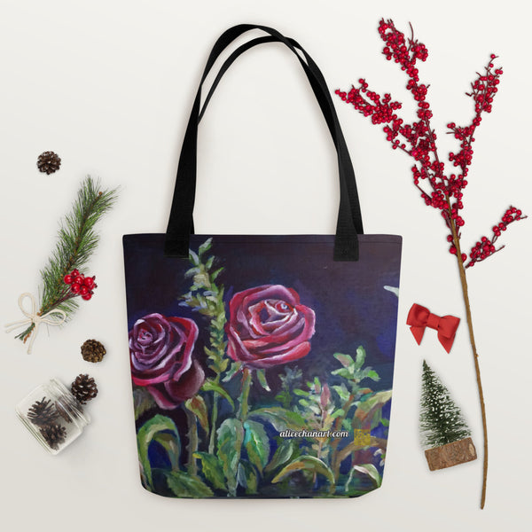 Vampire Roses Floral Tote Bag - Made in USA/EU