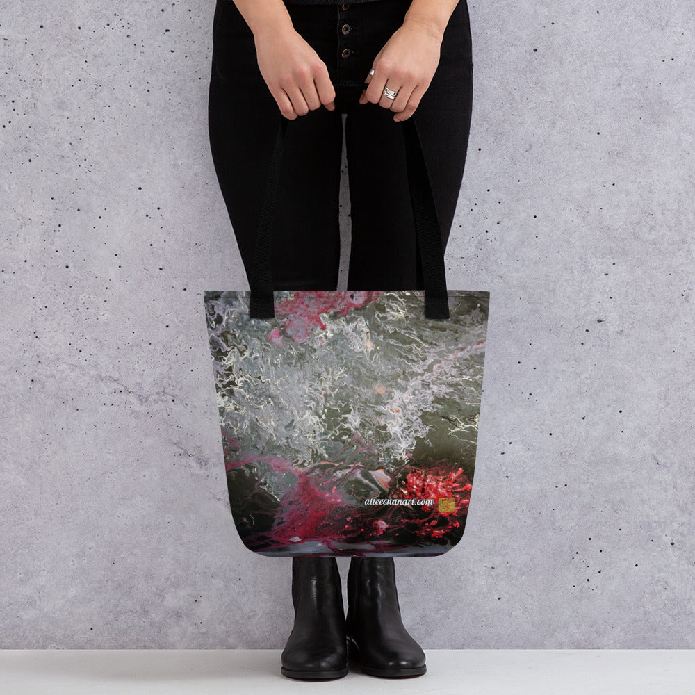 Purple Abstract Chinese Tote Bag - Made in USA/EU