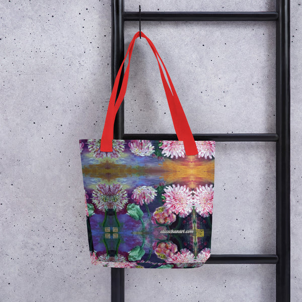 Floral Purple Daisies Tote Bag - Made in USA/EU