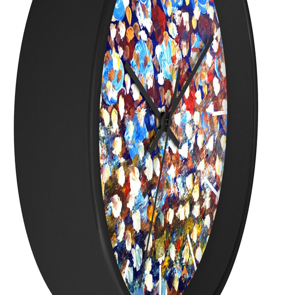 "Raindrops 1/3", 10 inch Abstract Dots Designer Wall Clock - Made in USA - alicechanart