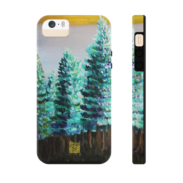 Green Pines Art iPhone Case, Case Mate Tough Samsung or Phone Cases-Made in USA