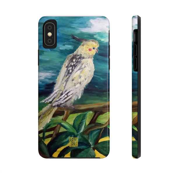 White Parrots Animal iPhone Case, Case Mate Tough Samsung or Phone Cases-Made in USA