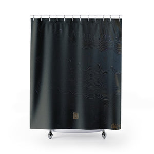 Black Shower Curtains, Abstract Chinese Art Shower Curtains, Art Shower Curtains, Contemporary Art Shower Curtains, Abstract Art Shower Curtains, Modern Chinese Polyester 71" x 74" Bathroom Curtains-Printed in USA, Long Hookless Shower Curtains, Abstract Shower Curtains For Almost Any Popular Bathroom Decor, Modern Shower Curtains
