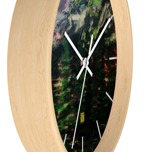 Mountain Rainier in Purple Sky, 10" Diameter PNW Fine Art Wooden Wall Clock, Made in USA - alicechanart