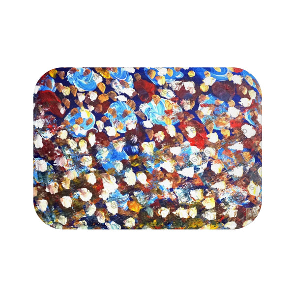 "Raindrops 1/3", Abstract Colorful Print Art Microfiber Anti-Slip Bath Mat-Printed in USA - alicechanart