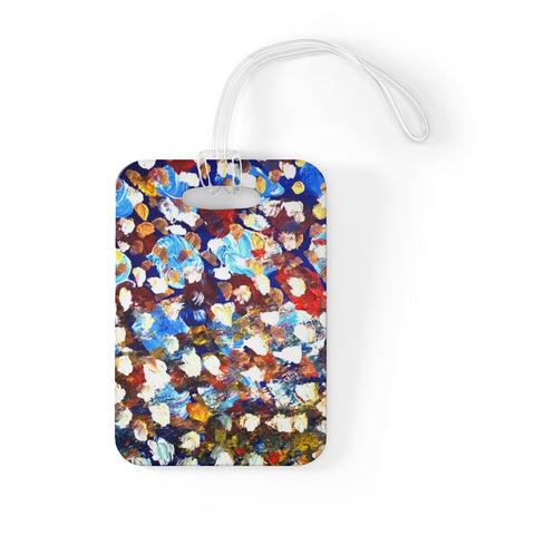 "Raindrops 1/3", Abstract Art, Glossy Lightweight Plastic Bag Tag, Made in USA - alicechanart