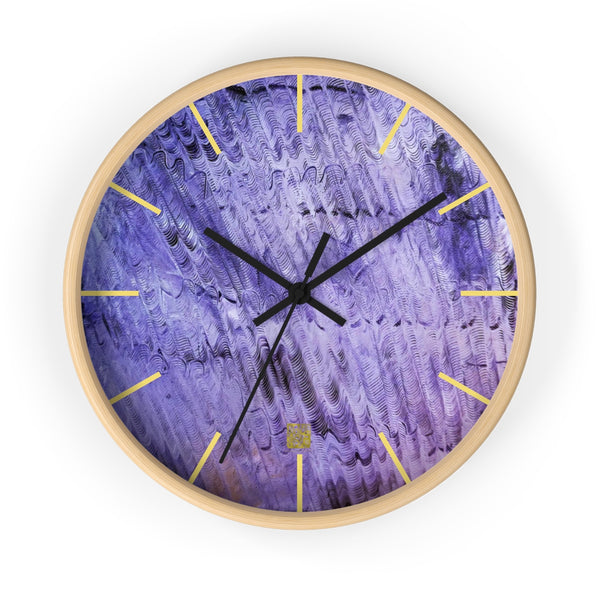 Purple Mystery Pattern, 10 inch Dia. Abstract Art Unique Wall Clock - Made in USA - alicechanart