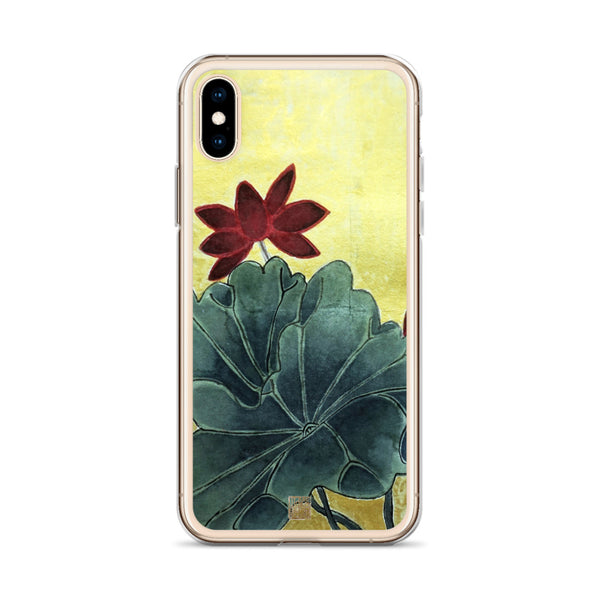 Lotus Floral iPhone Case, Chinese Ink Art Flower 11/ 11 Pro Phone Case-Made in USA/EU