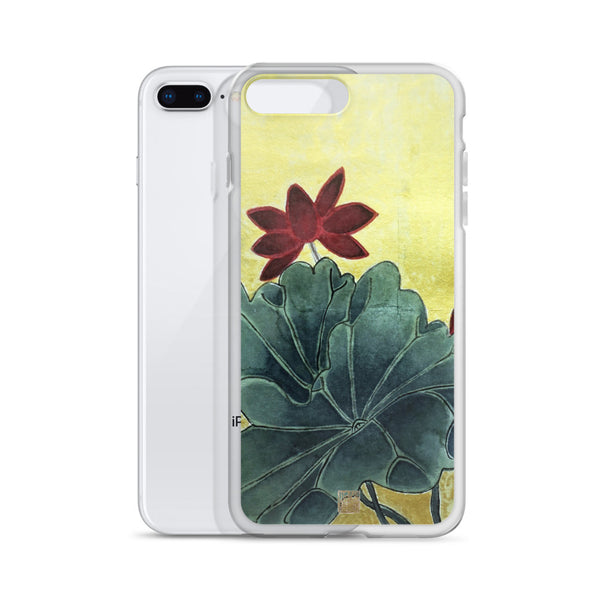 Lotus Floral iPhone Case, Chinese Ink Art Flower 11/ 11 Pro Phone Case-Made in USA/EU