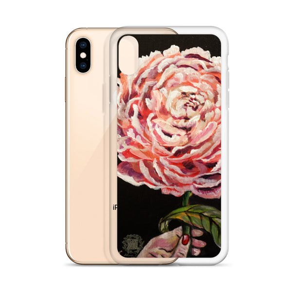 Pink Chinese Peonies Floral Print Premium iPhone Case- Made in USA/ EU - alicechanart