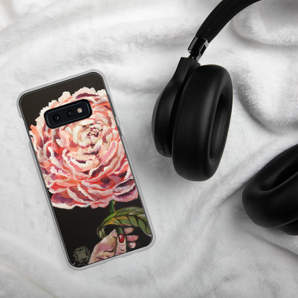 Pink Chinese Peonies Floral Print Designer Samsung Case- Made in USA/ EU - alicechanart