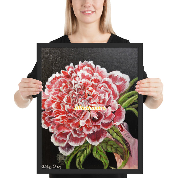 Red Chinese Peony, 2018, Framed Art Print, 2018, Made in USA - alicechanart