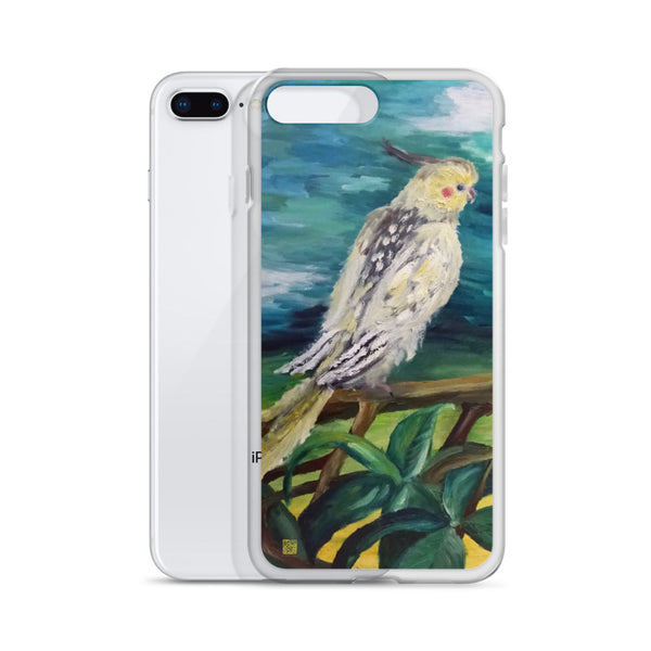 Cockatiel White Parrot Resting On A Tree Branch, iPhone Case, Made in USA - alicechanart
