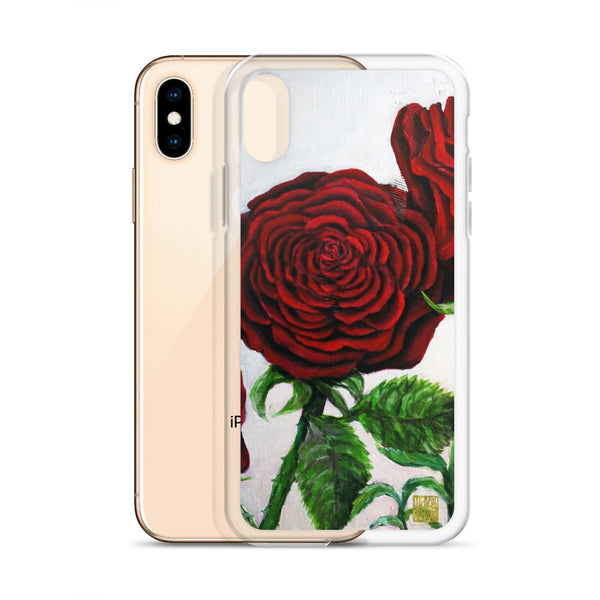 Triple Red Roses, Floral iPhone Case,  iPhone 7/6/7+/ 6 / 6s/ X/XS/ XS Max/XR Case, Made in USA - alicechanart